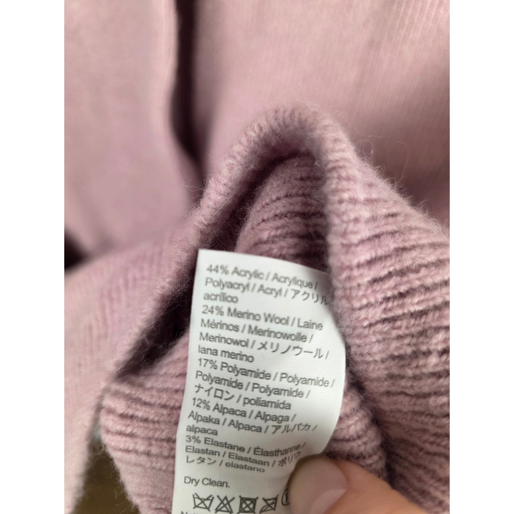 J.Crew Cocoon Women Ribbed Merino Alpaca Blend Cardigan Sweater Mauve Pink Large - Picture 8 of 9